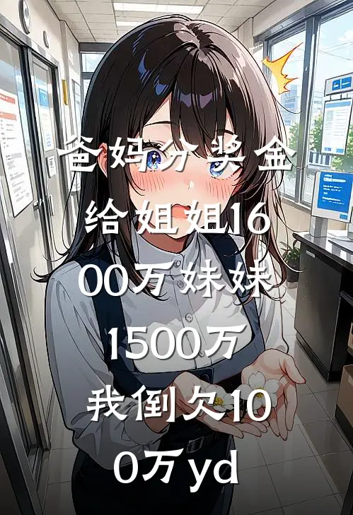 爸妈分奖金给姐姐1600万妹妹1500万，我倒欠100万yd